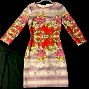 Badgley Mischka Belle Floral Sheath Dress. Size 4